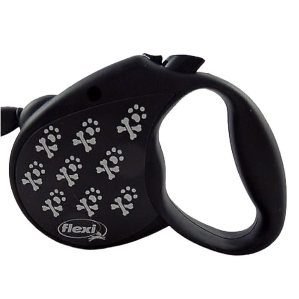 Black pattern Flexi retractable leash for medium dogs